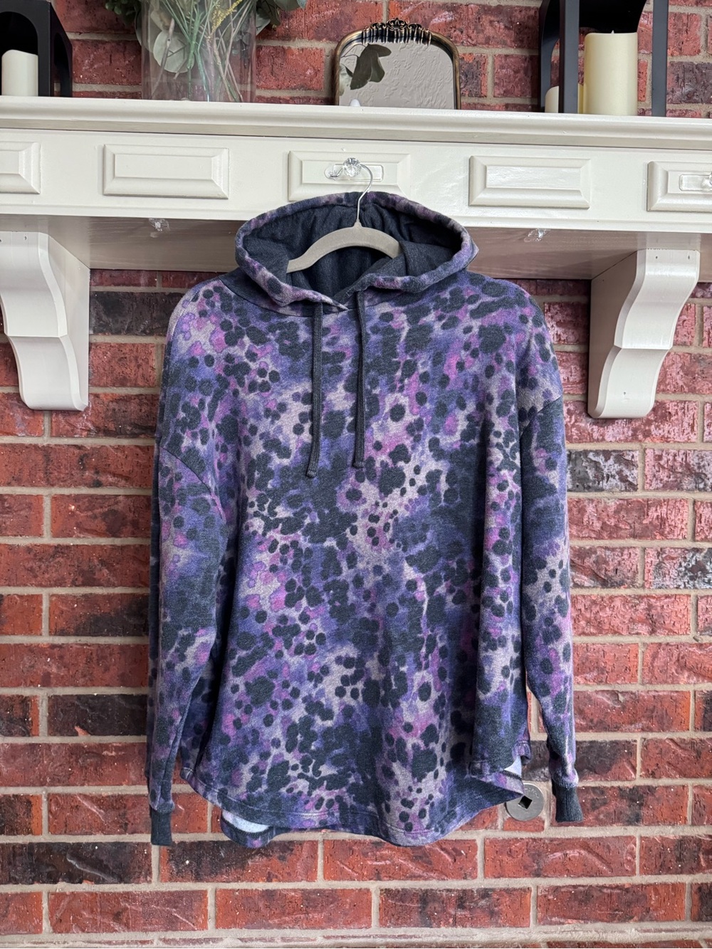 Cozy Purple Tie-Dye Hoodie Sweatshirt - Women Torrid Sz 00